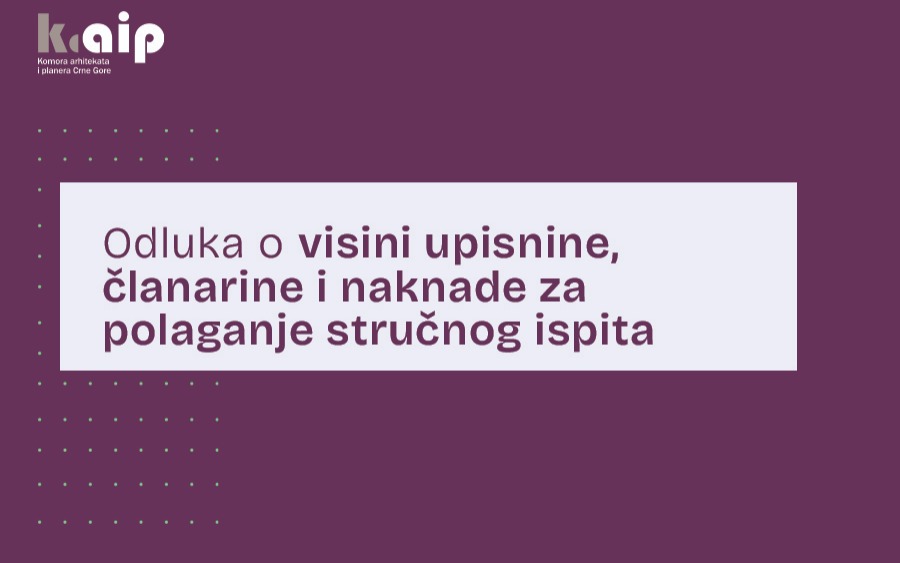 Odluka o visini upisnine, članarine i naknade za polaganje stručnog ispita